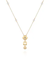 T Tahari Gold-Tone Charm Pendant Long Necklace