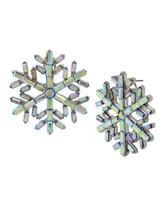 Betsey Johnson Faux Stone Snowflake Button Earrings