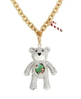 Betsey Johnson Faux Stone Bear Convertible Ornament Necklace