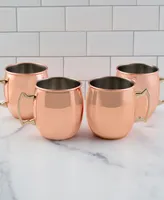 Thirstystone by Cambridge Smooth Copper Moscow Mule Mugs, Set of 4