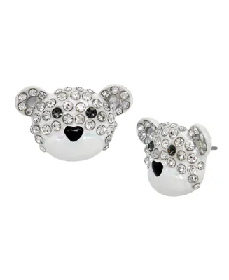 Betsey Johnson Faux Stone Bear Stud Earrings