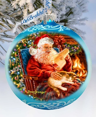 Designocracy House Warming Santa Large Mercury Glass Collectible Ornaments D. Gelsinger