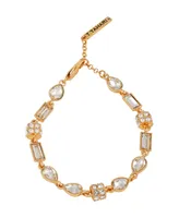 T Tahari Gold-Tone & Glass Stone Line Bracelet