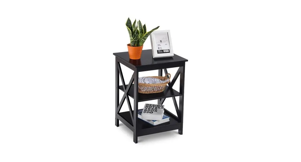 3-Tier Living Room Display Storage Shelf Nightstand