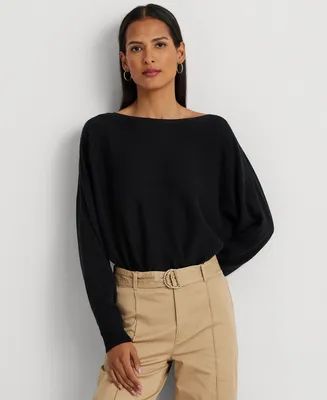 Lauren Ralph Women's Cotton-Blend Dolman-Sleeve Sweater