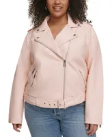 Levi's Plus Faux Leather Belted Motorcycle Jacket
