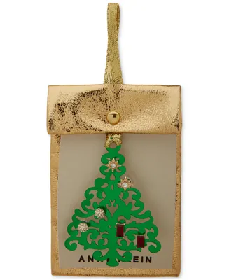 Anne Klein Tree Ornament & Gold-Tone 3-Pc. Earrings Set