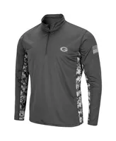 Men's Colosseum Charcoal Georgia Bulldogs Oht Military-Inspired Appreciation Digital Camo Lightweight Quarter-Zip Pullover