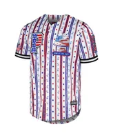 Men's Freeze Max White Peanuts Home of the Free Baseball Jersey