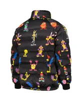 Men's Freeze Max Black Looney Tunes Raglan Full-Zip Puffer Jacket