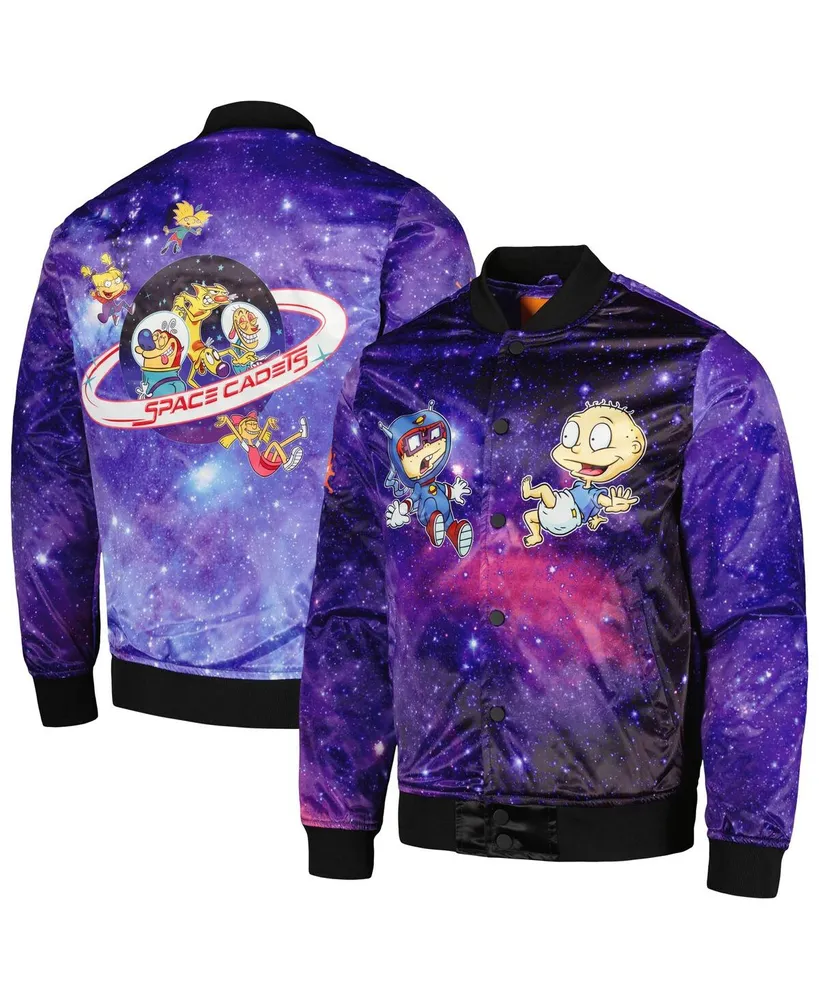 Men's Freeze Max Purple Rugrats Nickelodeon Graphic Satin Full-Snap Jacket