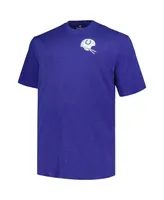 Men's Profile Royal Indianapolis Colts Big and Tall Two-Hit Throwback T-shirt