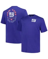 Men's Profile Royal New York Giants Big and Tall Two-Hit Throwback T-shirt