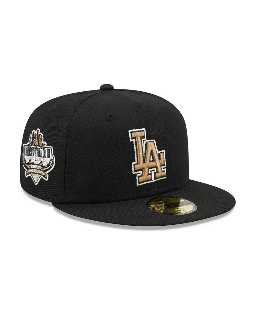 Men's New Era Black Los Angeles Dodgers Pastel Undervisor 59FIFTY Fitted Hat