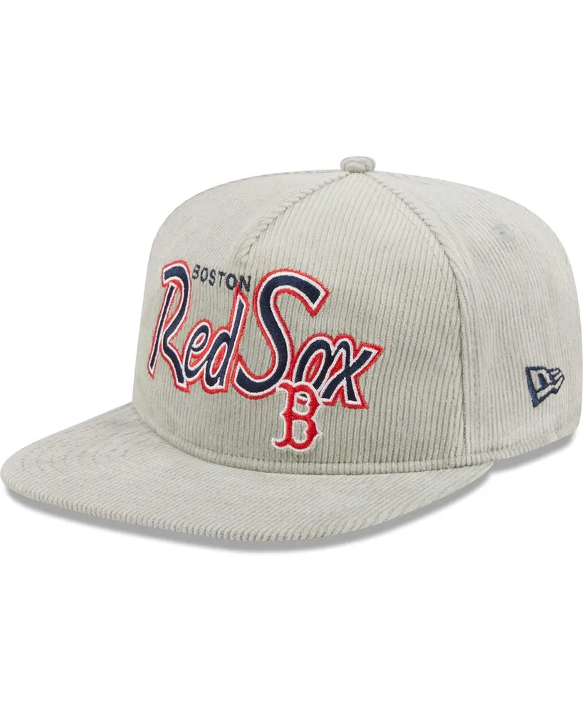 Men's New Era Gray Boston Red Sox Corduroy Golfer Adjustable Hat