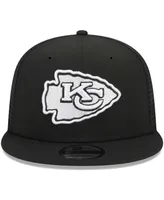 Men's New Era Black Kansas City Chiefs Main Trucker 9FIFTY Snapback Hat