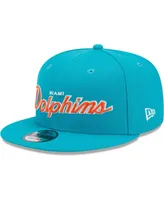 Men's New Era Aqua Miami Dolphins Main Script 9FIFTY Snapback Hat