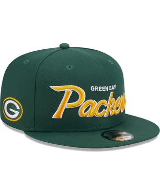 Men's New Era Green Green Bay Packers Main Script 9FIFTY Snapback Hat