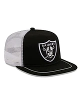 Men's New Era Black, White Las Vegas Raiders Original Classic Golfer Adjustable Hat