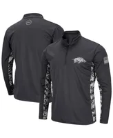 Men's Colosseum Charcoal Arkansas Razorbacks Oht Military-Inspired Appreciation Digital Camo Lightweight Quarter-Zip Pullover