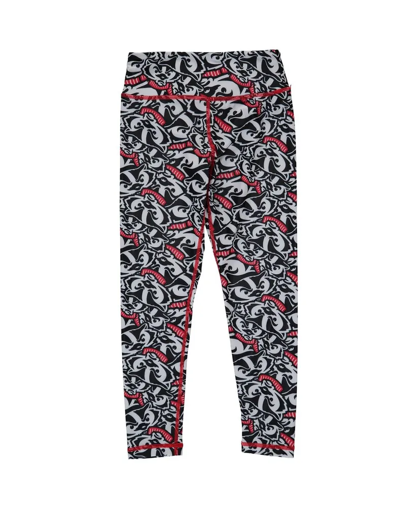 Big Girls Youth ZooZatz Red, White Wisconsin Badgers Stacked Mascot Leggings