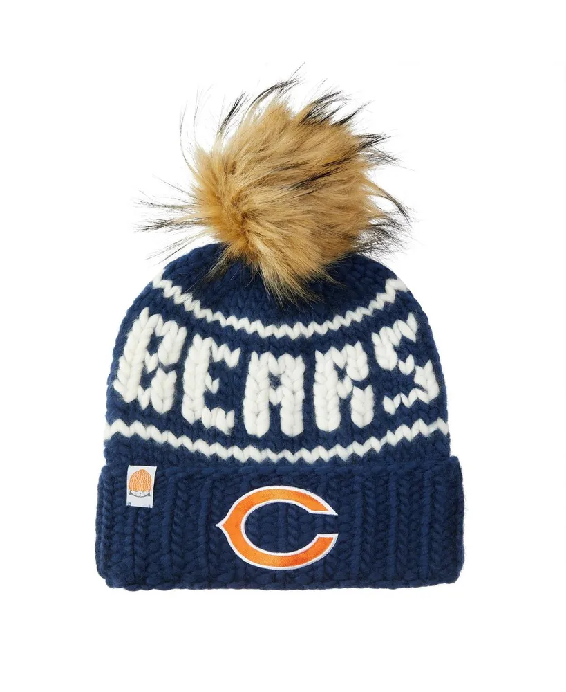 New Era Women's Navy Chicago Bears Snowy Cuffed Knit Hat with Pom - Macy's