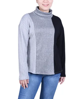 Ny Collection Women's Long Sleeve Colorblocked Top