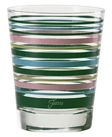 Fiesta Tropical Stripes 15-Ounce Tapered Double Old Fashioned (Dof) Glass, Set of 4