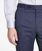 Dkny Men's Modern-Fit Blue Mini Check Suit Separate Pants