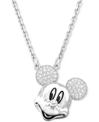 Swarovski Disney Mickey Mouse Silver-Tone Crystal Pendant Necklace, 19-1/4"