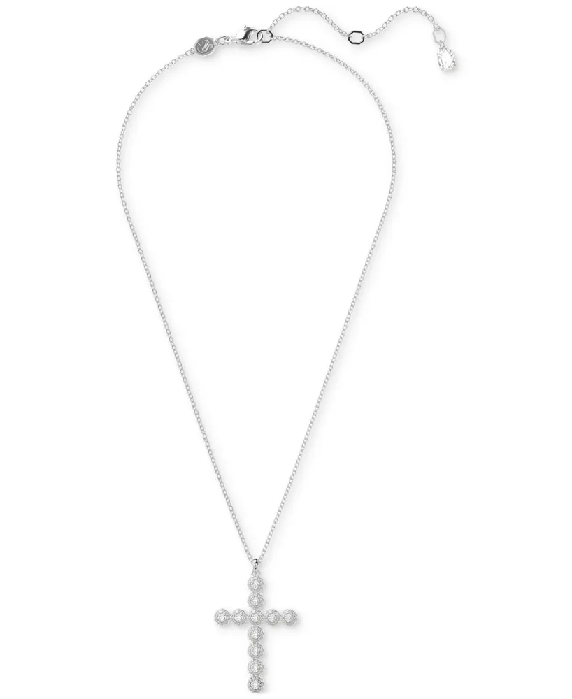 Swarovski Silver-Tone Insigne Crystal Cross Pendant Necklace