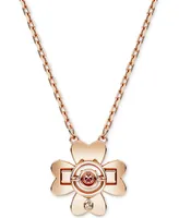 Swarovski Rose Gold-Tone Idyllia Crystal Clover Pendant Necklace, 15" + 2-3/4" extender