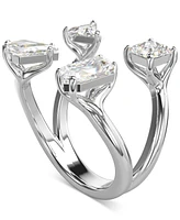 Swarovski Silver-Tone Mesmera Crystal Open Ring