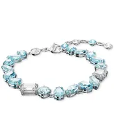 Swarovski Silver-Tone Gema Blue Mixed Cut Bracelet