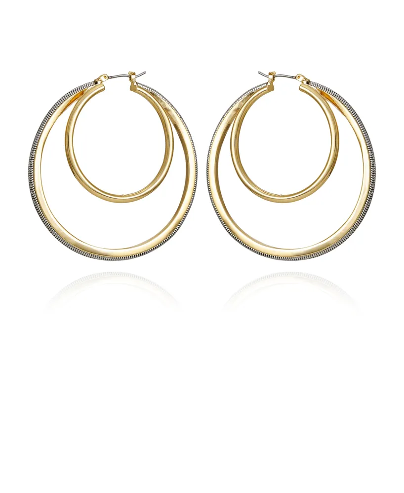 Vince Camuto Two-Tone Double Hoop Earrings