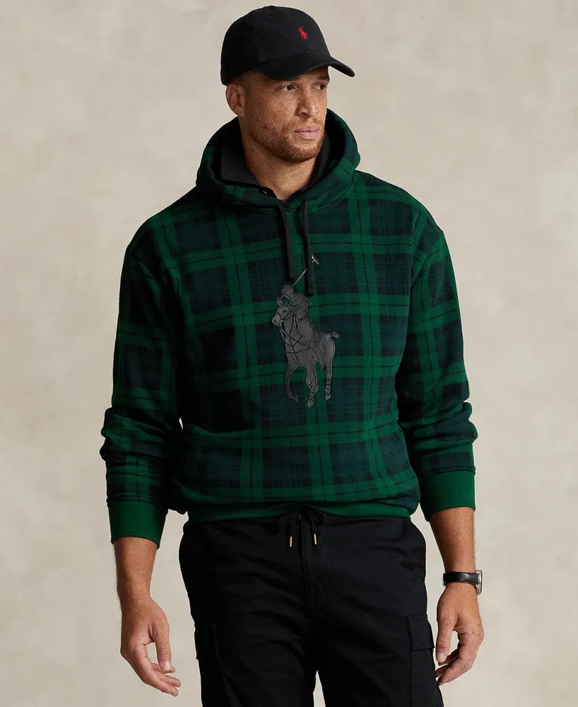 Polo Ralph Lauren Men's Big & Tall Leather-Pony Plaid Fleece