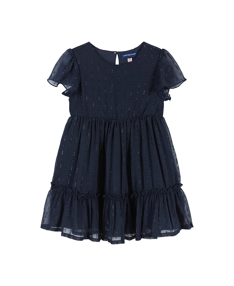 Andy & Evan Toddler Girls Toddler/Child Navy Holiday Dress