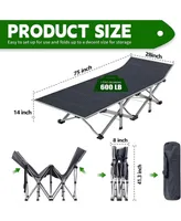 Sugift Folding Camping Cots with Removable Cotton Mattress (2 in a set), 600 lbs