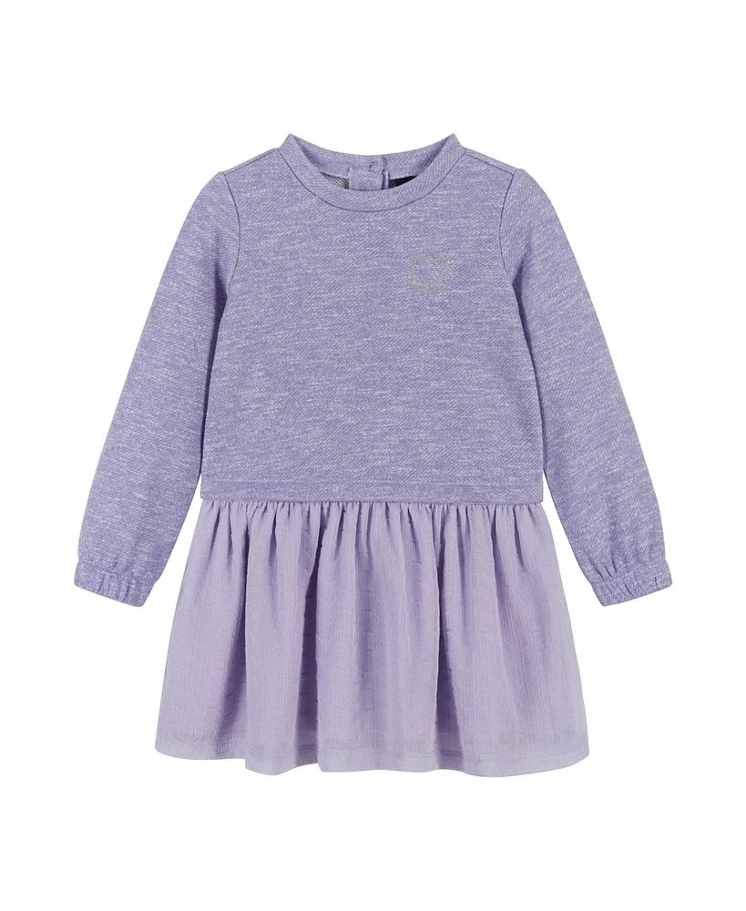 Andy & Evan Toddler Girls Toddler/Child Purple Heart Two-Fer Dress