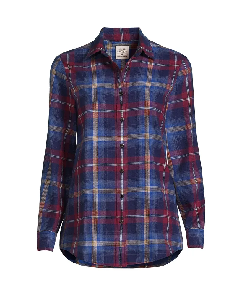 women's flannel boyfriend fit long sleeve shirt