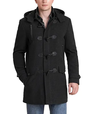 Bgsd Men Tyson Wool Blend Leather Trimmed Toggle Coat
