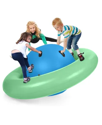 Costway 7.5 Ft Inflatable Dome Rocker Bouncer with 6 Handles Fun Outdoor Game
