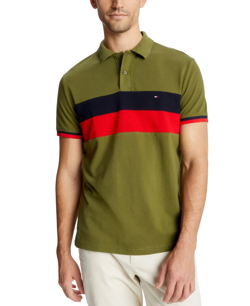 Tommy Hilfiger Men's Micro Bubble Colorblocked Short-Sleeve Polo Shirt