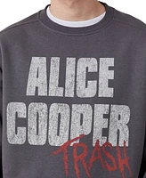 Cotton On Men's Alice Cooper Crew Sweater - Faded Slate, Alice Cooper