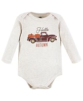 Hudson Baby Baby Boys Unisex Baby Cotton Long-Sleeve Bodysuits, Hello Fall, 5-Pack