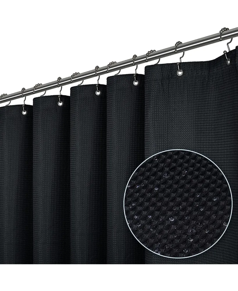 LiBa 72" W x H Waffle Weave Fabric Shower Curtain