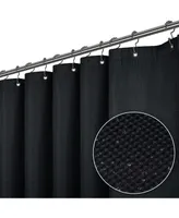 Liba 72" W x H Waffle Weave Fabric Shower Curtain