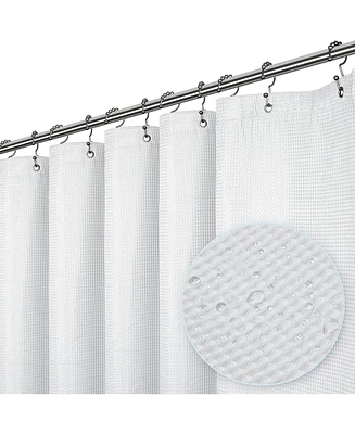 72" W x 72" H Waffle Weave Fabric Shower Curtain