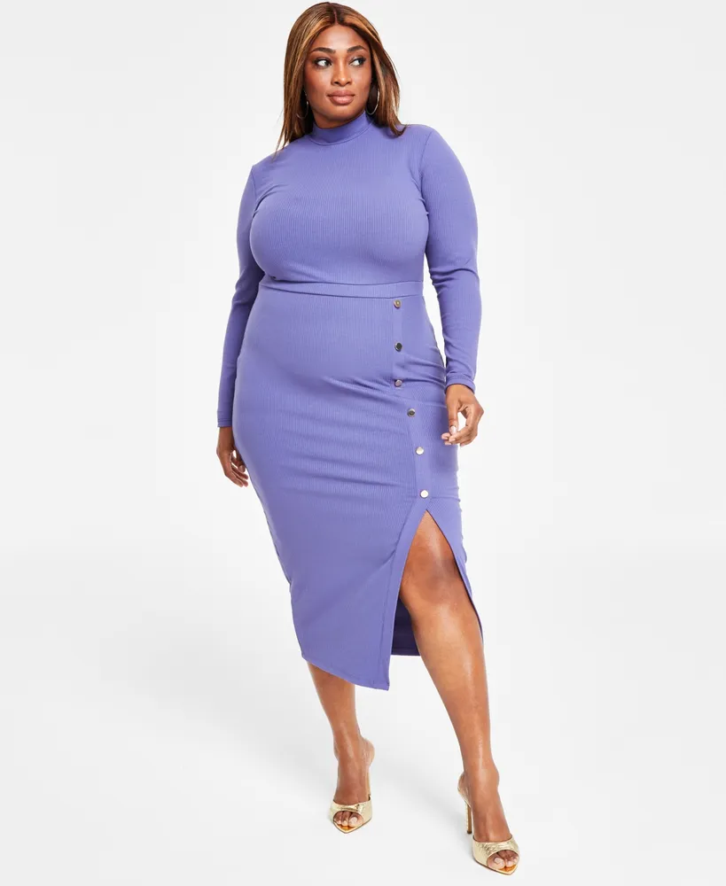 Nina Parker Trendy Plus Size Mesh Bodycon Dress, Created for Macy's - Macy's