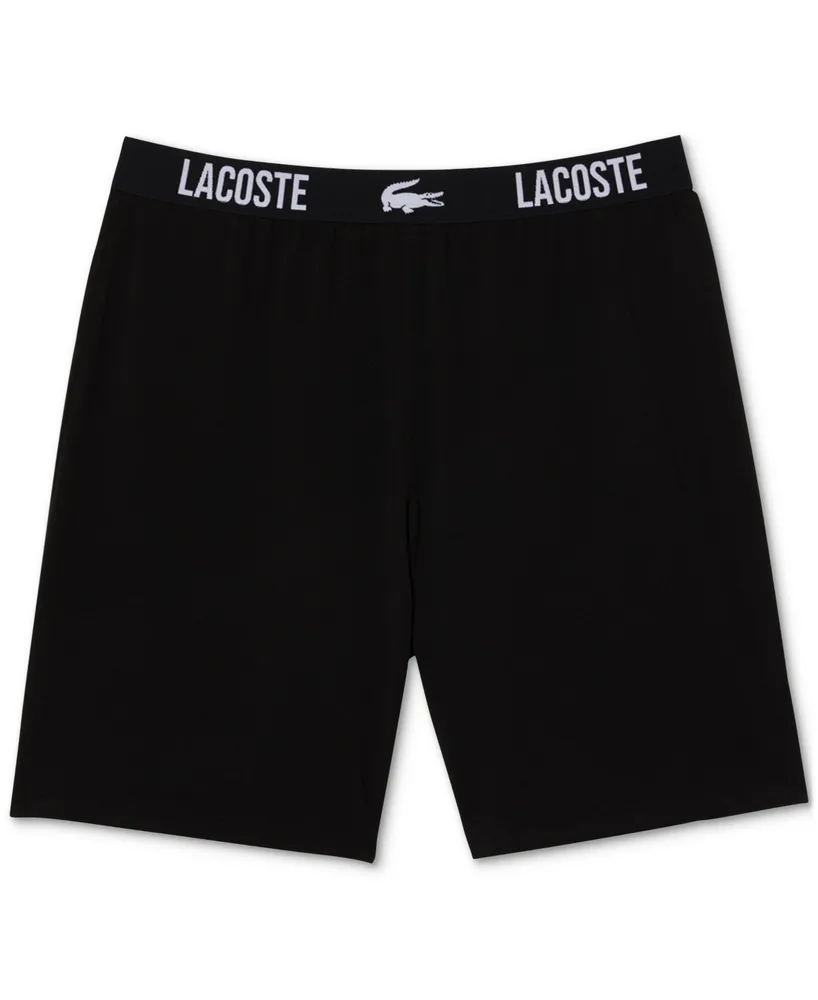 Lacoste Men's Straight Fit Logo Band Pajama Shorts
